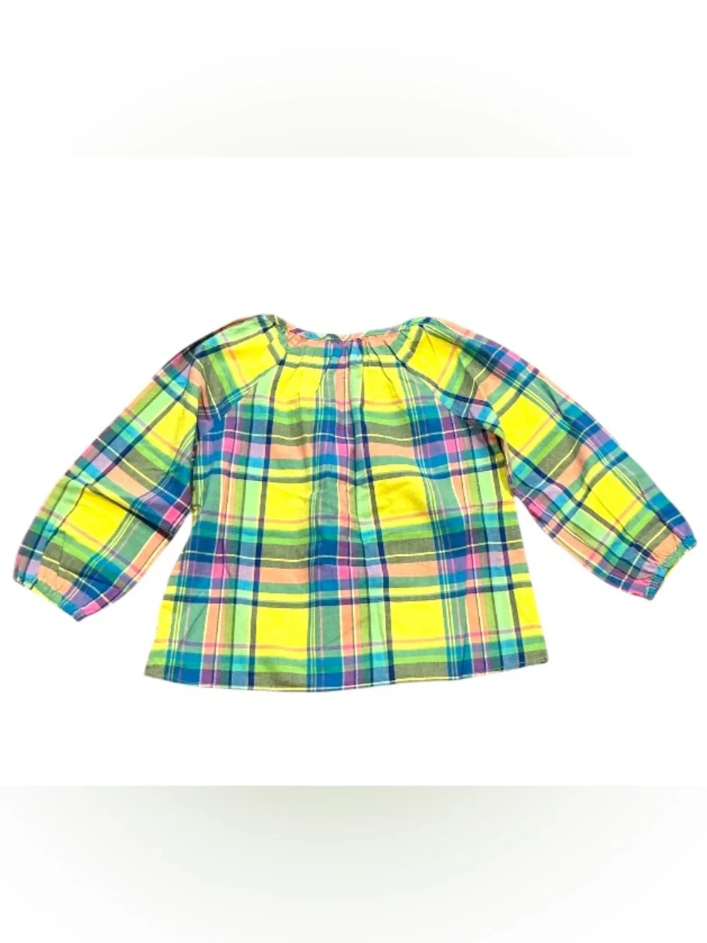Authentic Ralph Lauren designer 100% cotton girls signature plaid top sz 4
